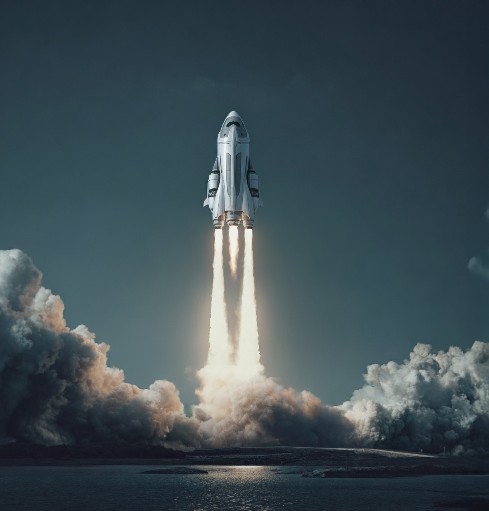 Rocket launching into space
